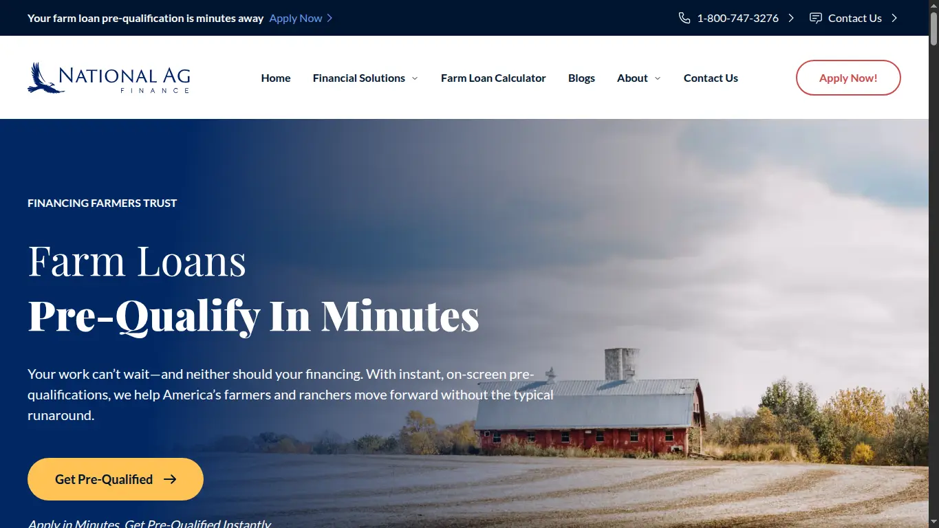 National Ag Finance website preview image